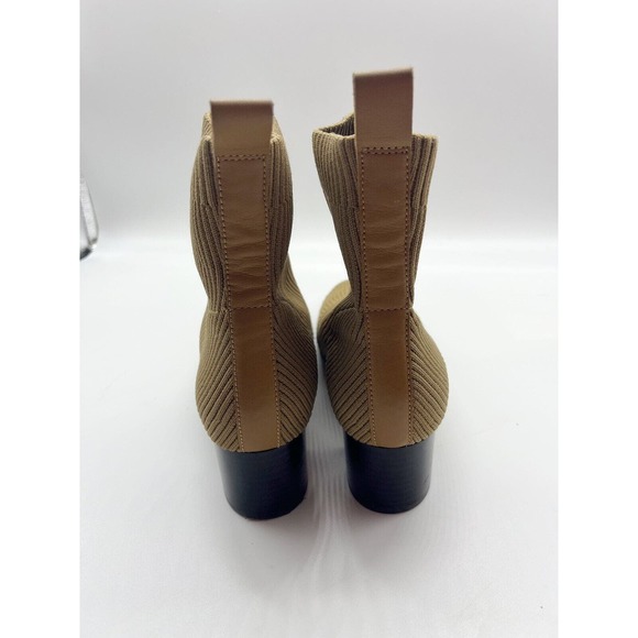 Everlane Khaki Day Glove Ribbed Knit Pull On Ankle Booties Women’s Size 7 - Picture 5 of 9